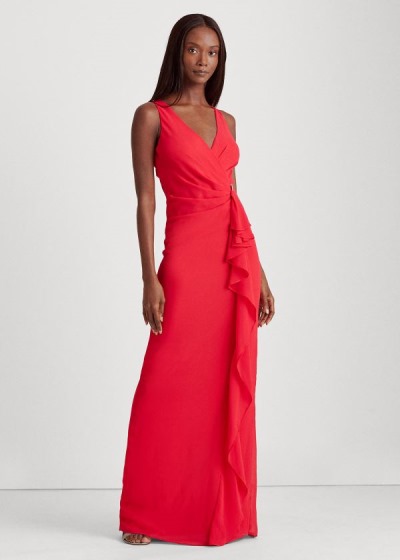 Women's Ralph Lauren Ruffle-Trim Georgette Gowns | 469803FHO